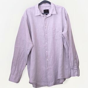 Jos A. Bank Reserve Shirt 2XLT Linen Button Down Mens Lavender Big Tall Classic